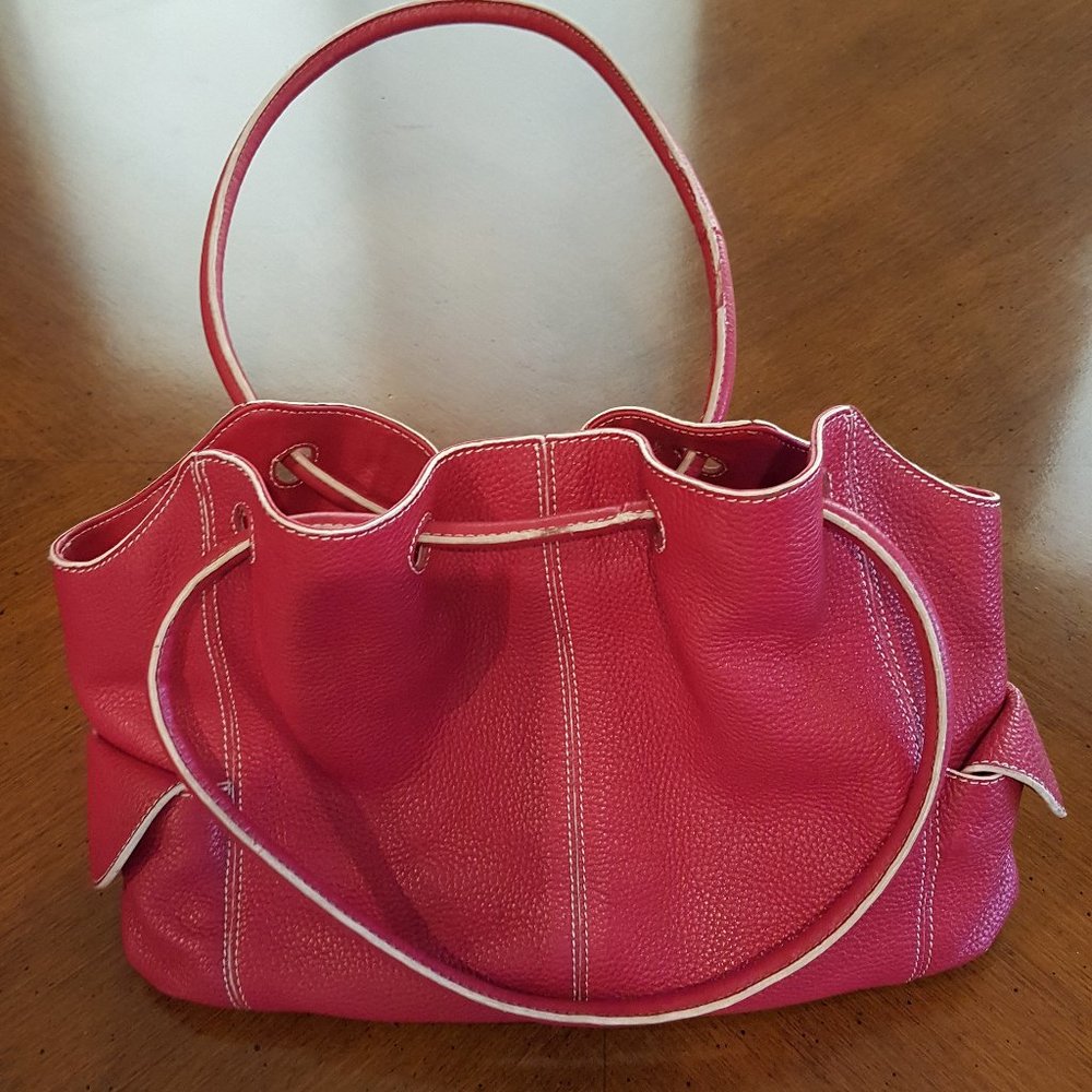 Valerie Stevens Hot Pink Pebble Faux Leather Tote Bag/Purse